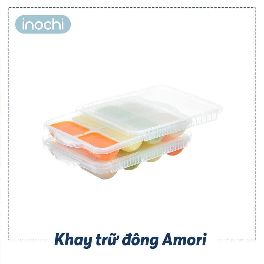 Bộ 2 Khay trữ đông đồ ăn dặm cho bé Amori inochi (Hàng Xuất Nhật) khay trữ đông, khay trữ siêu bền (2 khay)