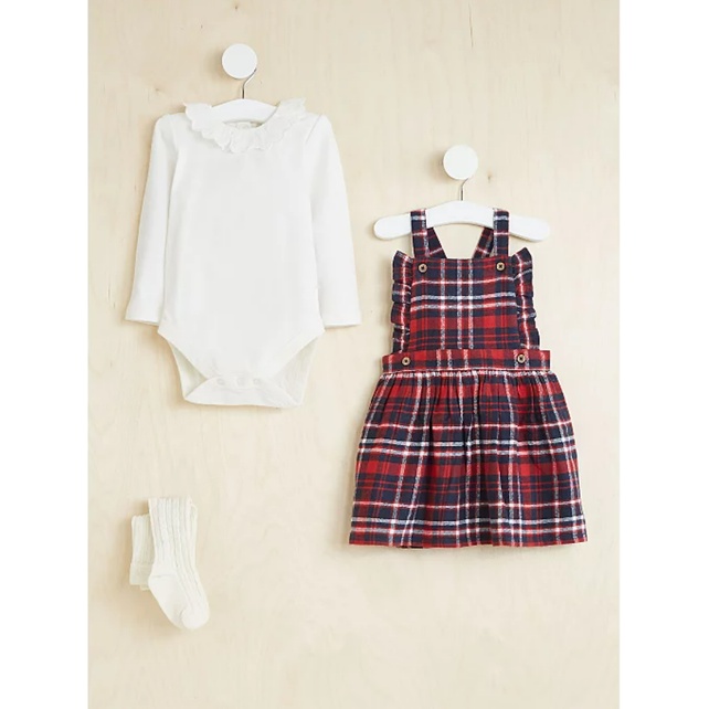 Set váy caro bánh bèo Geo UK săn sale giá cực tốt Size 6-9M đến 2-3Y