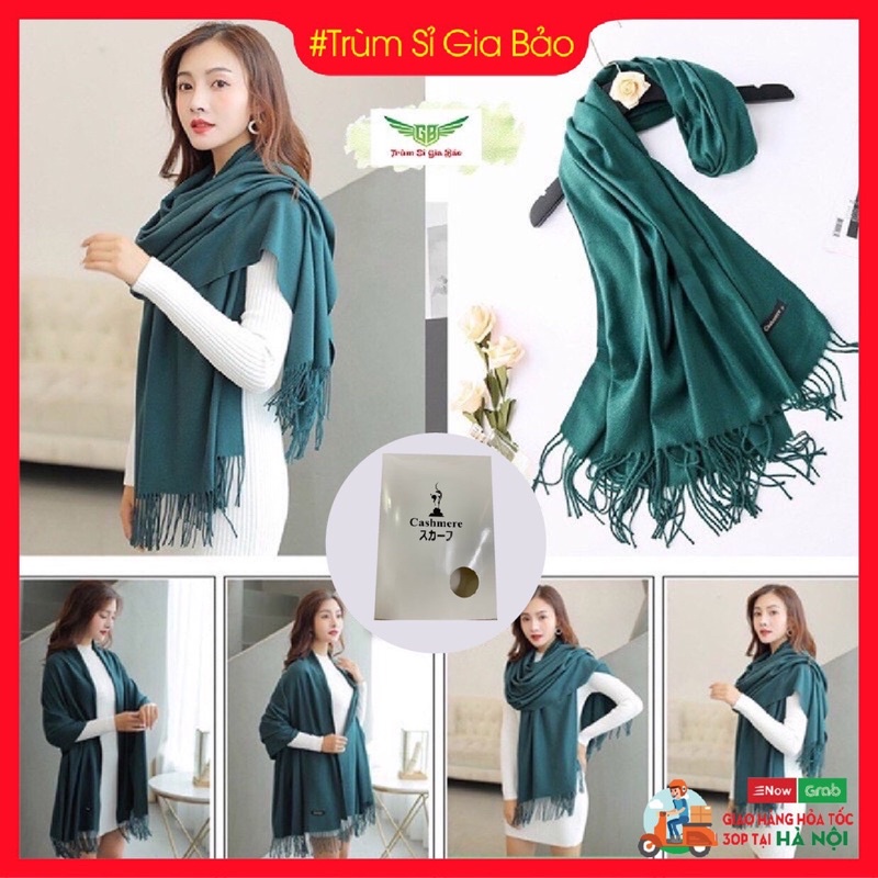 Khăn len nữ choàng cổ cao cấp Cashmere , khăn quàng Hàn Quốc đẹp giữ ấm mùa đông full box