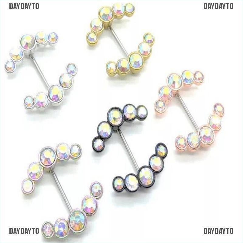 [DAYDAYTO] Khuyên Xỏ Nhũ Hoa Cơ Thể Bằng Thép Pha Lê Quyến Rũ