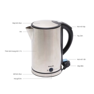 Bình đun siêu tốc giữ nhiệt PHILIPS 1.7 lít HD9316