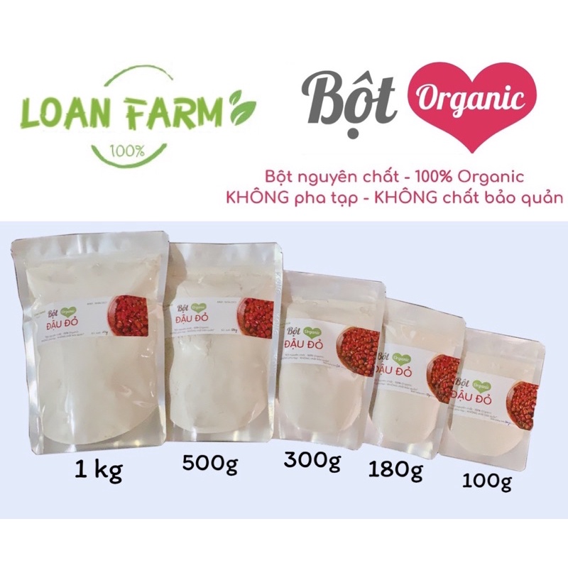 Bột đậu đỏ tắm trắng nguyên chất body - đắp mặt trắng da 100% organic làm đẹp từ thiên nhiên