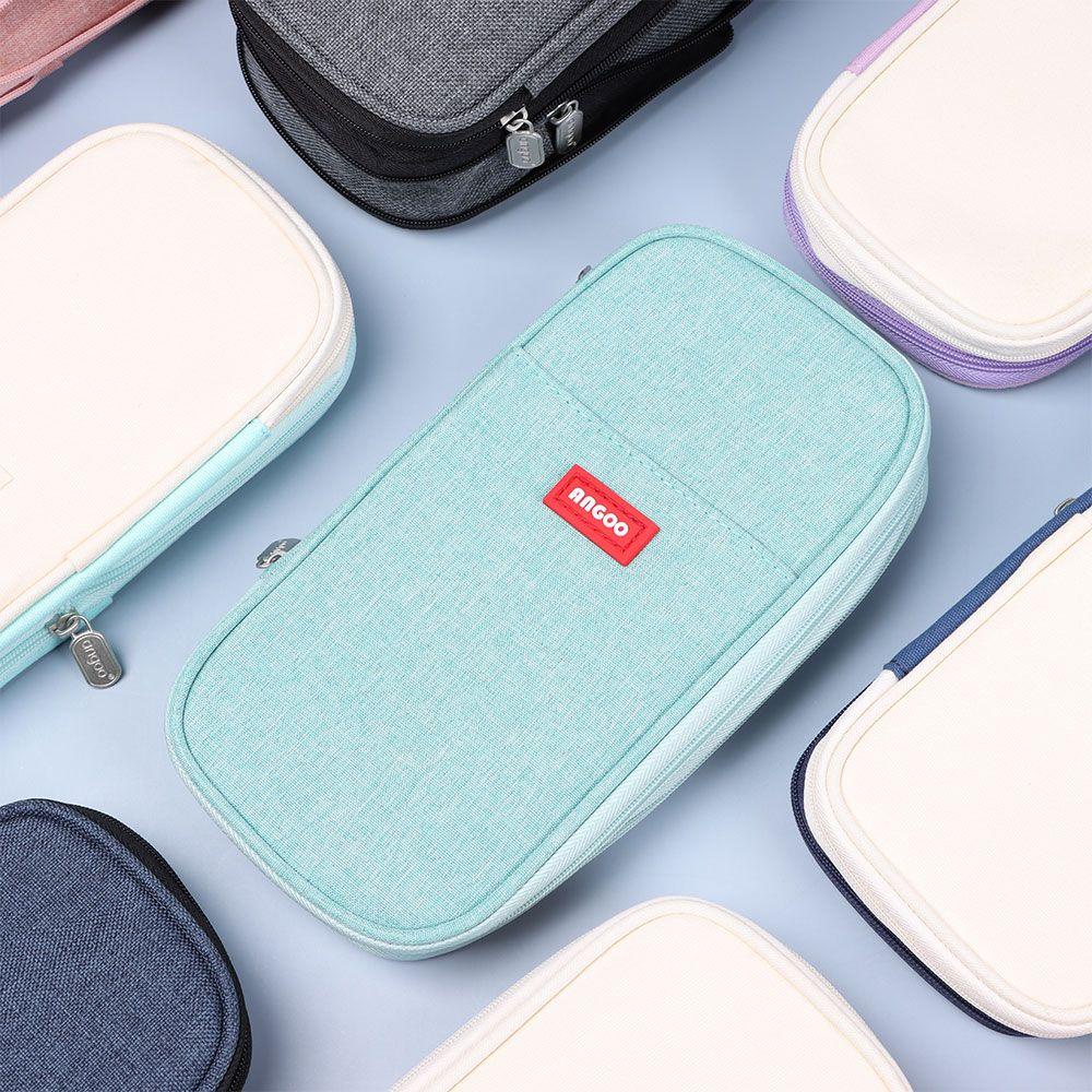 PISTA Túi Đựng Bút Bằng Vải Canvas Có Khóa Kéo Tiện Dụng