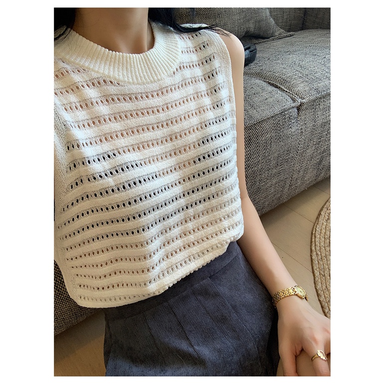 Áo tank top Xiaozhainv sát nách cổ tròn 4 màu thời trang quyến rũ cho nữ