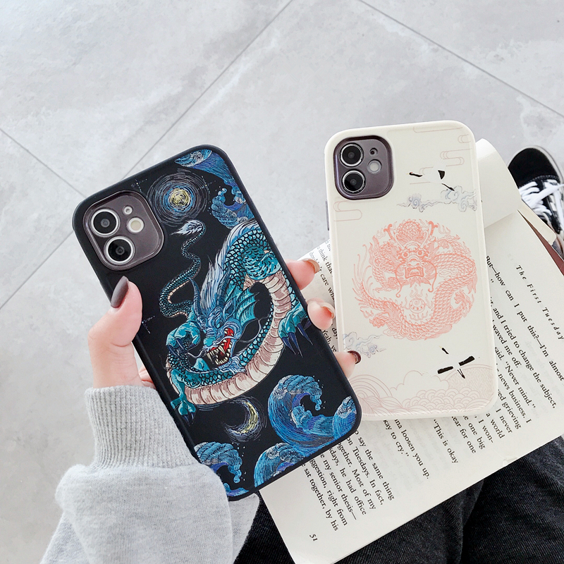 Ốp điện thoại tpu mềm in hình rồng 3d bảo vệ toàn diện thích hợp cho iPhone 14 13 12 11Pro Max Xs Max XR 8Plus
