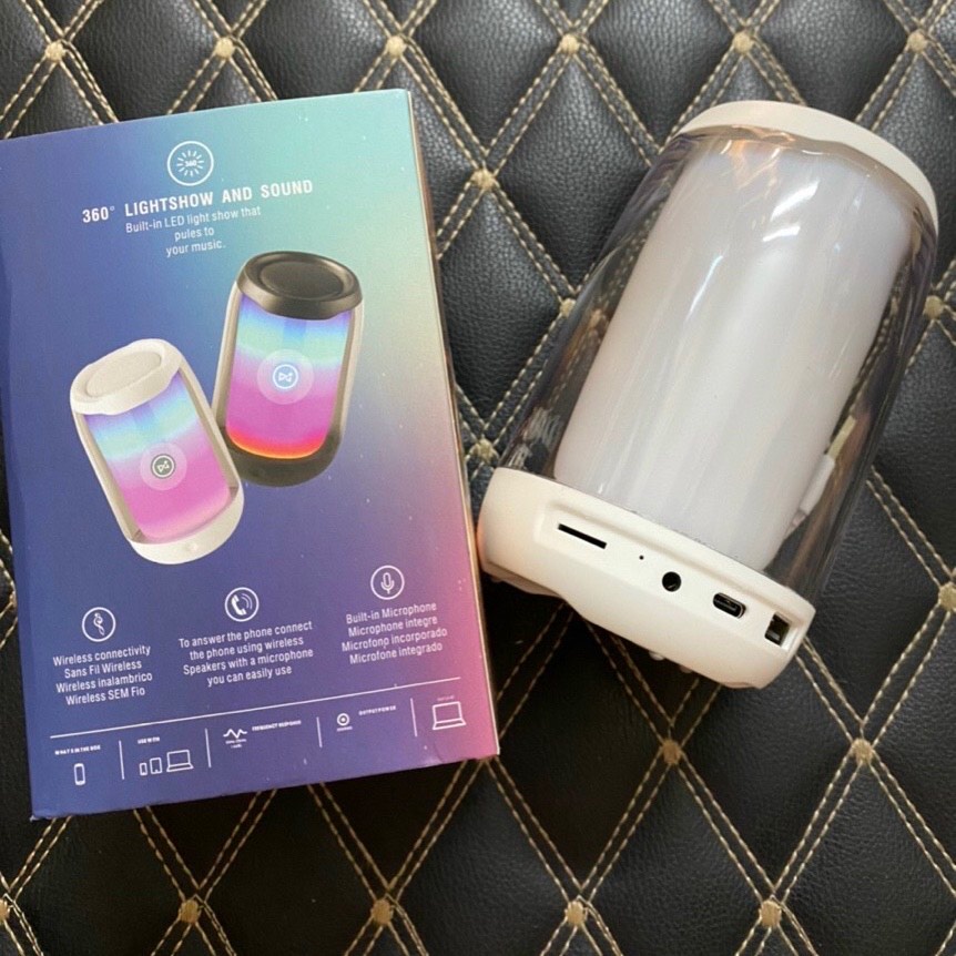 Loa Bluetooth Pluse 4 Mini Led Đổi Màu, Nghe Nhạc Công Suất Lớn 10w, Bass Mạnh, Có Khe Cắm Thẻ Nhớ, FM.