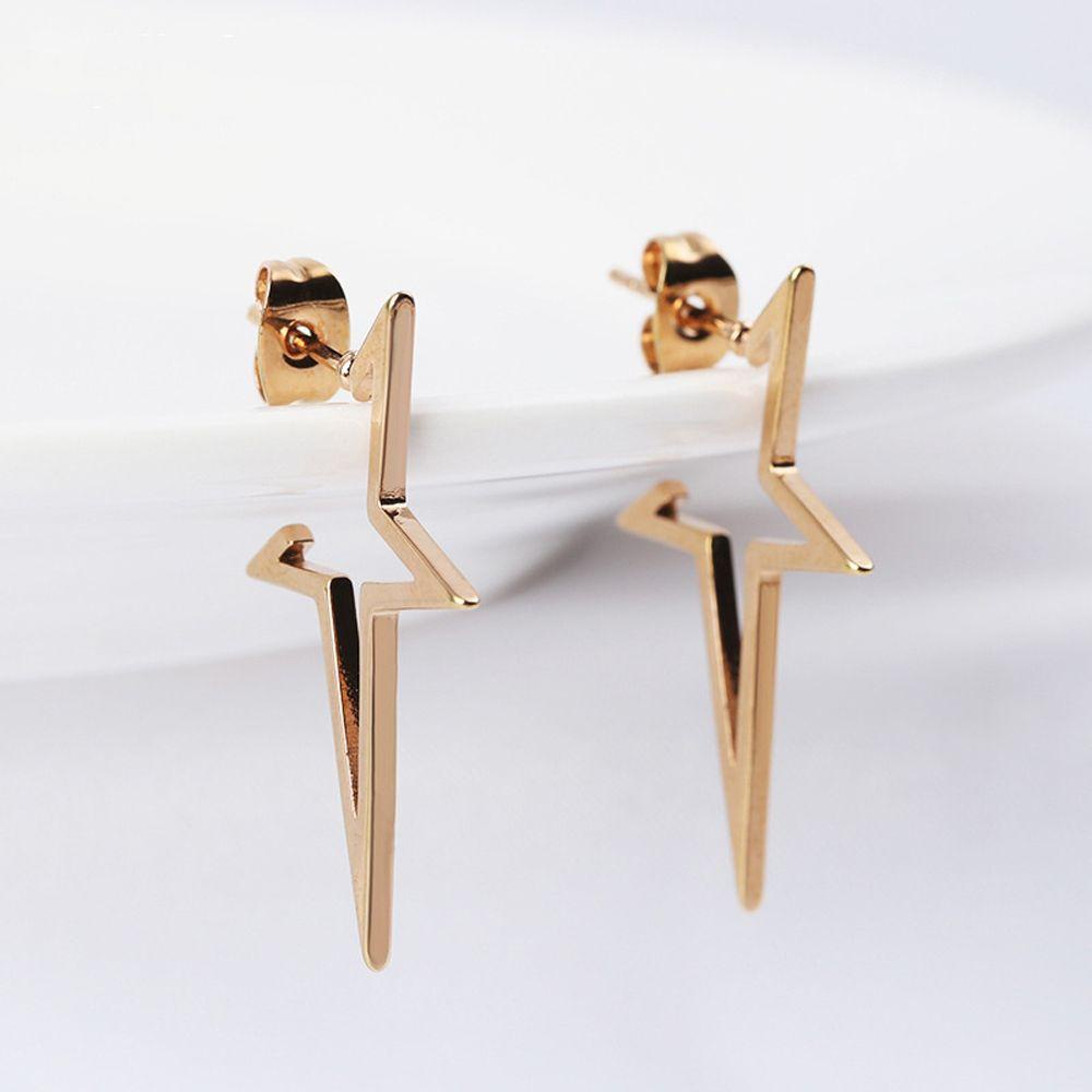 Khuyên Tai Hình Ngôi Sao Bằng Thép Không Gỉ Thời Trang Cho Nữ