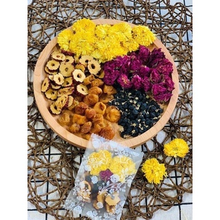 Trà quý phi (mix hoa hồng , táo đỏ, hoa cúc, long nhãn ,hắc kỷ tử )
