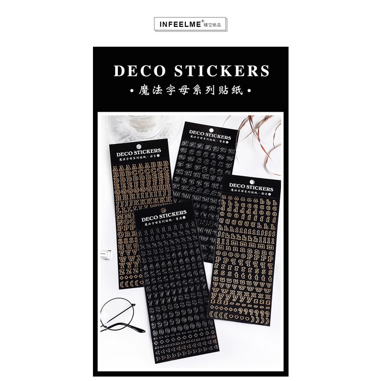 Miếng dán hình chữ và số màu độc đáo tiện dụng trang trí sổ tay/album DIY
