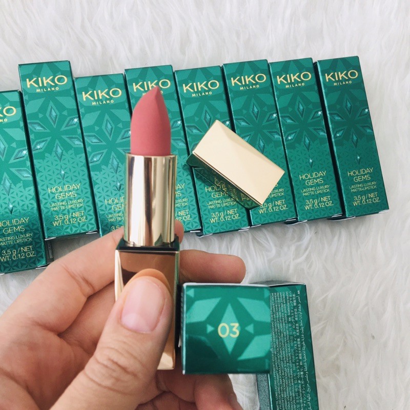 Son lì Kiko holiday gem lasting luxury matte lipstick 2020