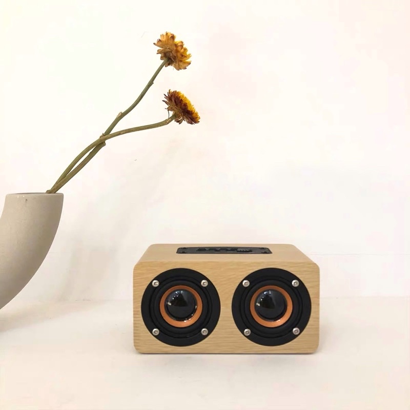 Loa nghe nhạc, loa bluetooth vân gỗ phong cách Bắc Âu - Decor nhà Sò