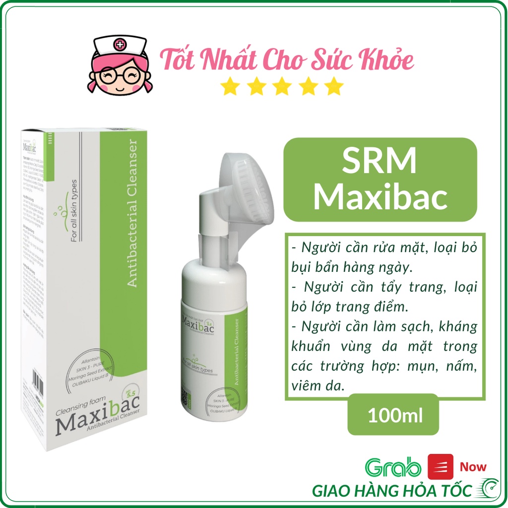 Sữa rửa mặt tạo bọt Maxibac pH5.5 chai 100ml