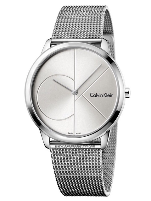 💙🔷ĐỒNG HỒ ĐÔI CALVIN KLEIN MINIMAL K3M2112Z và K3M2212Z White Dial Silver-Tone Stainless-Steel Watches 40mm x 35mm🔷💙