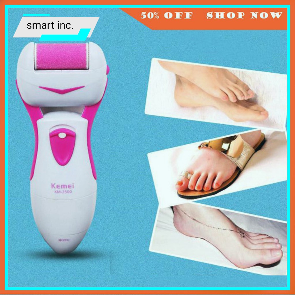 Máy Mài Gót Chân Quay 360 Độ 🚀FREESHIP🚀 Kemei Km-2500 Dụng Cụ Nail Mài Tẩy Tế Bào Chết Nhựa ABS 300g 6x15x3cm