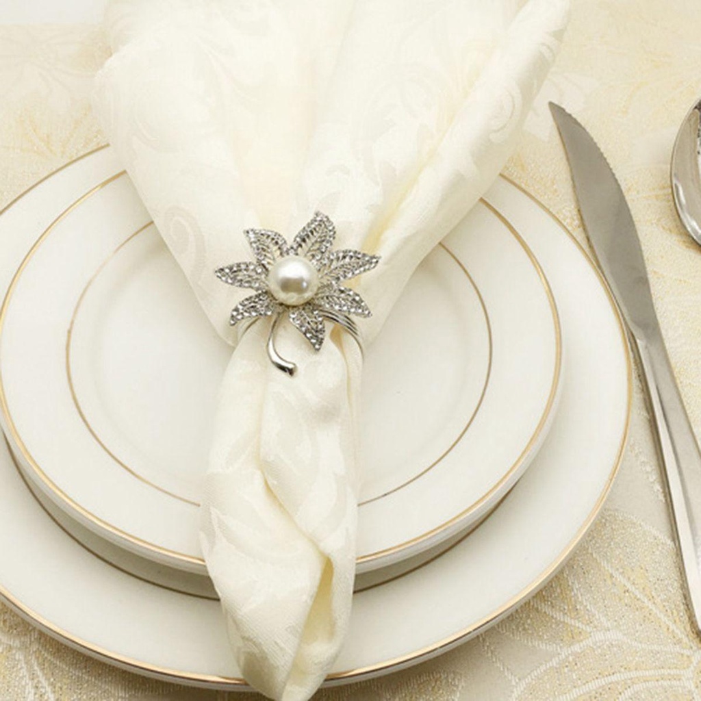 Nhẫn Giữ Khăn Ăn Bằng Niken Hình Lá Phong Độc Đáo Trang Trí Nhà Cửa / Tiệc Cưới|Khóa Cài Đa Năng Tiện Dụng Chất Lượng Cao