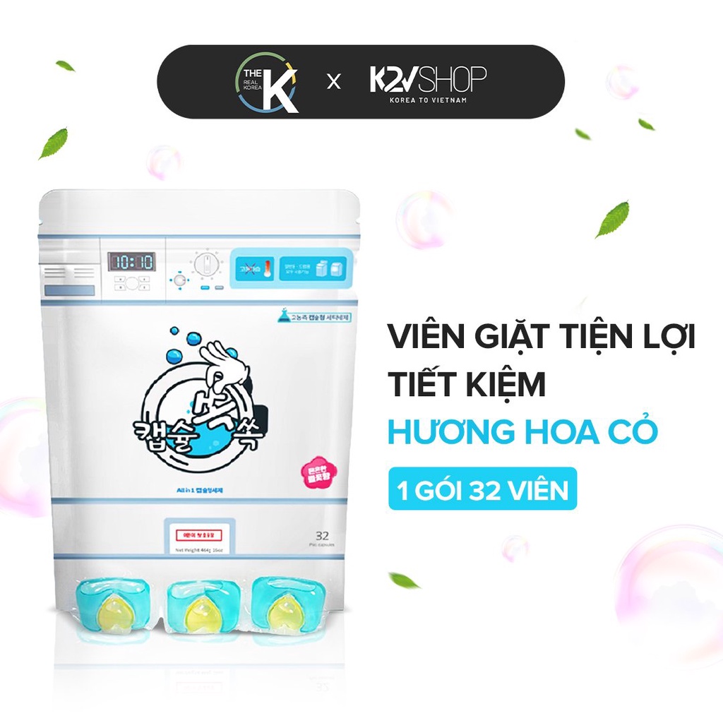 Gói 32 Viên Giặt Xả Quần Áo Lưu Hương, Tất Cả Trong 1 Capsule SokSok Laundry Detergent