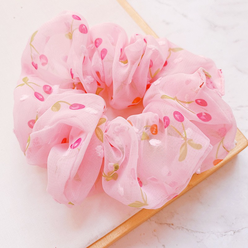 sET 5 DÂY BUỘC TÓC MIX HỒNG CHO BẠN GÁI, CỘT TÓC VẢI VON TRÁI CÂY HỌA TIẾT SANG CHẢNH