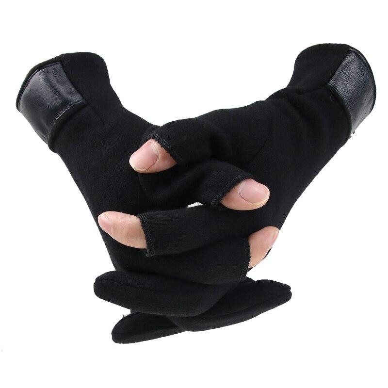 Găng tay mỏng hở 2 ngón để dùng màn hình cảm ứng chống trượt trong mùa đông có 2 màu tùy chọn