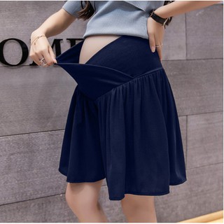 Q25   (Quần bầu) Quần short 2 lớp dạng chân váy cạp thấp cho bà Bầu