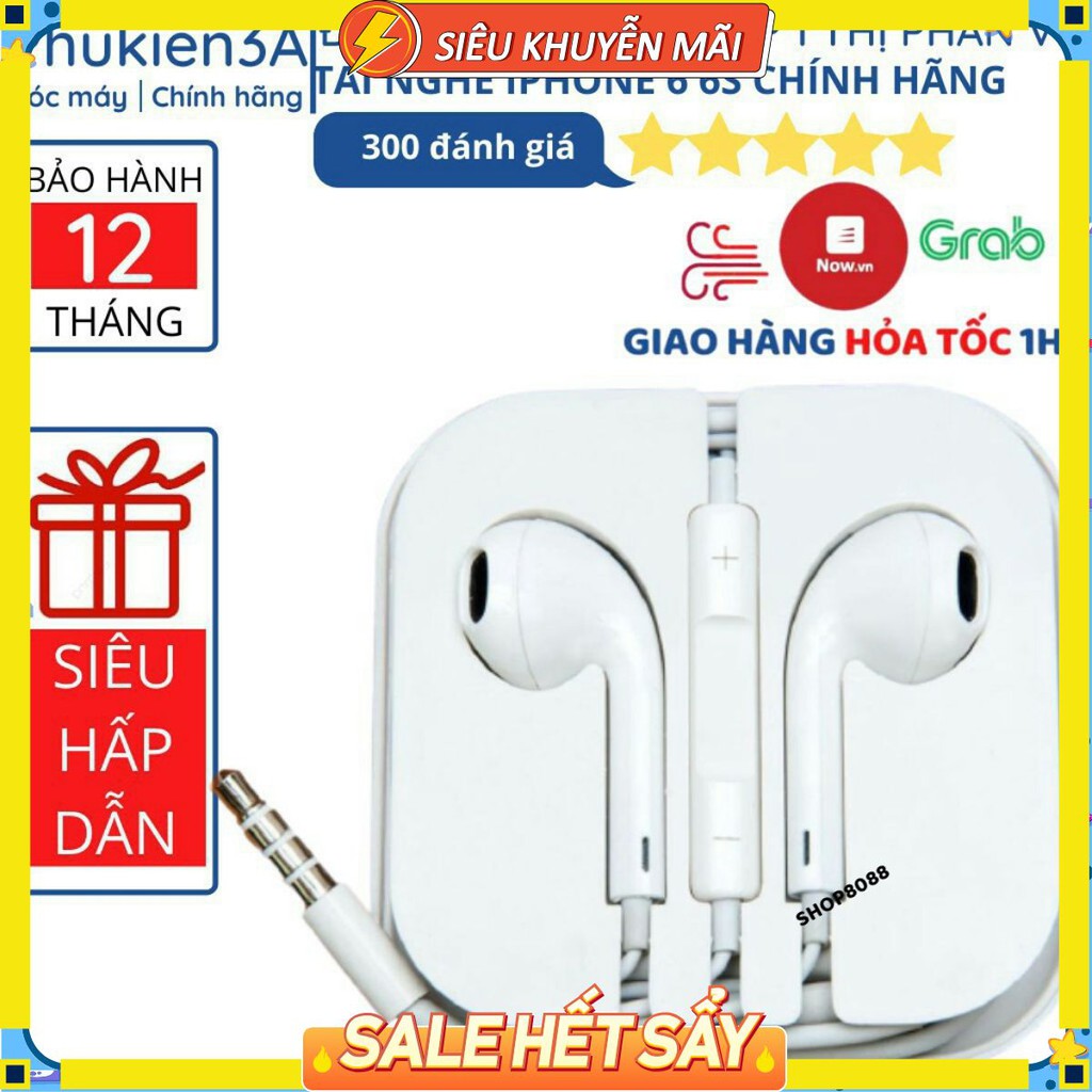 [Mã ELHACE giảm 4% đơn 300K] Tai nghe Ip jack3.5mm hàng cao cấp chất lượng lỗi 1 đỏi 1