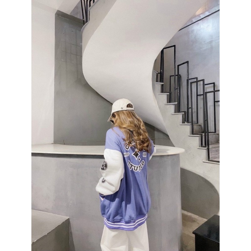 ÁO KHOÁC BOMBER BÓNG CHÀY SỌC THÊU LOGO STICKER KÈM ẢNH THẬT | BigBuy360 - bigbuy360.vn