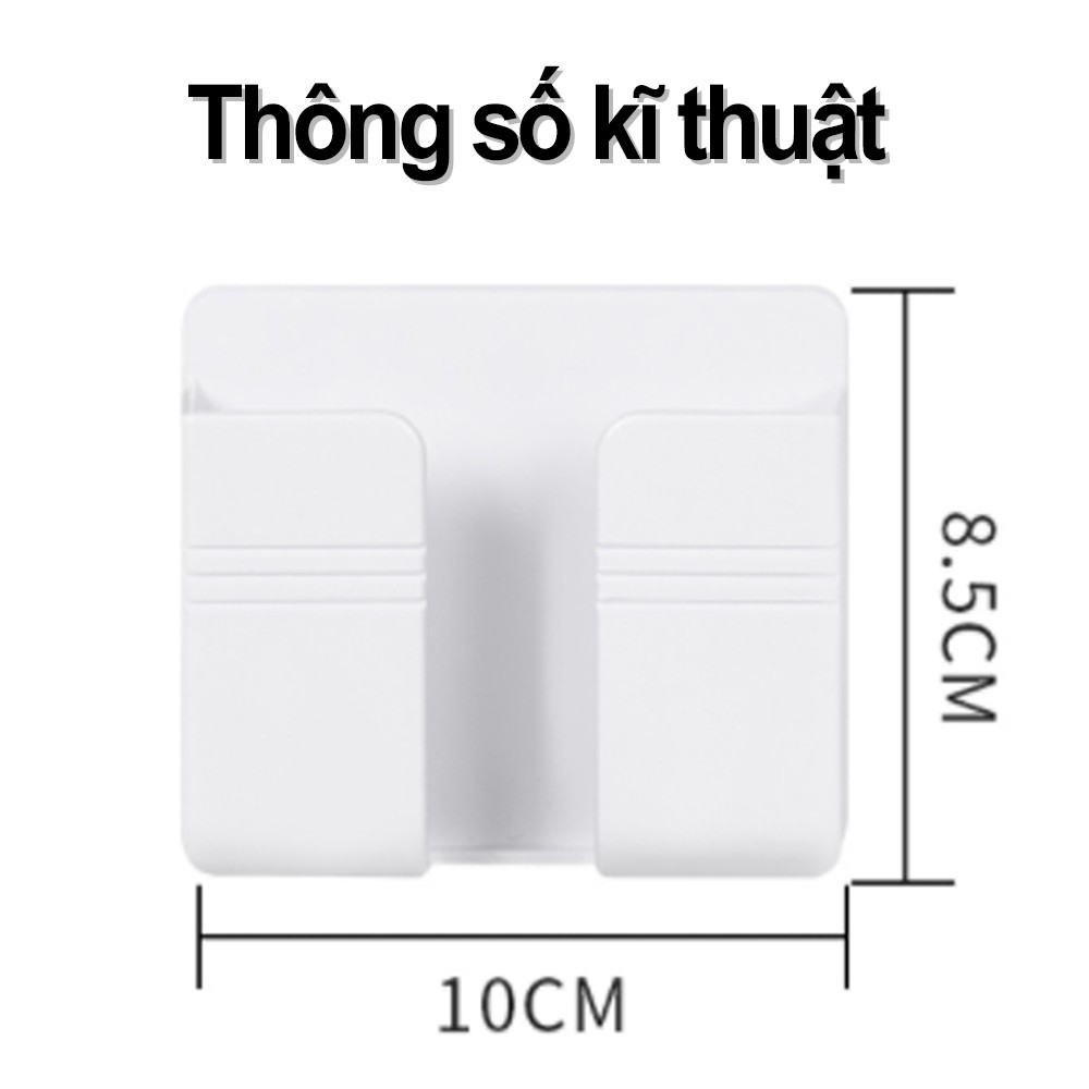 Kệ Dán Tường - Để điện thoại Remote Đồ Dùng Giá Đỡ Sạc Điện Thoại Có Móc Treo Giữ Dây Điện thông minh nhựa abs