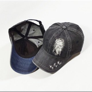 NÓN KẾT JEANS RÁCH MÀU ĐEN BỤI BẶM CÁ TÍNH