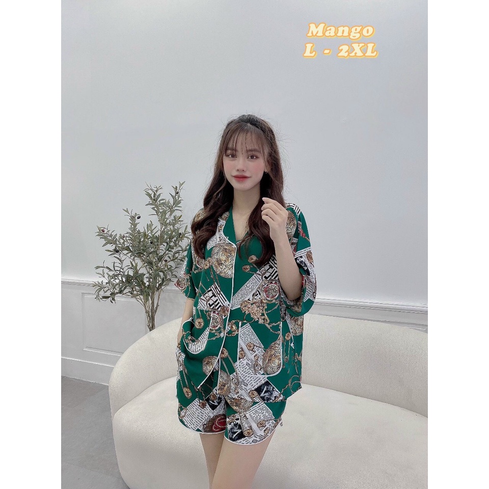 Đồ bộ mặc nhà nữ pijama bigsize lụa mango cao cấp