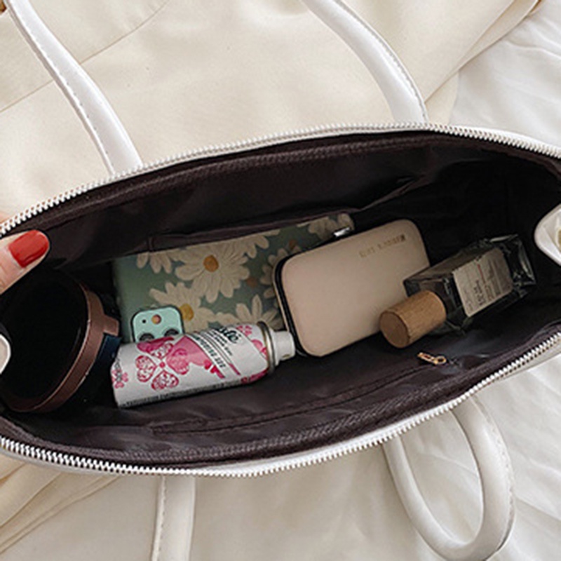 Túi đeo vai IELGY màu trơn phối khóa kéo kết cấu thời trang Pháp dễ phối đồ cho nữ