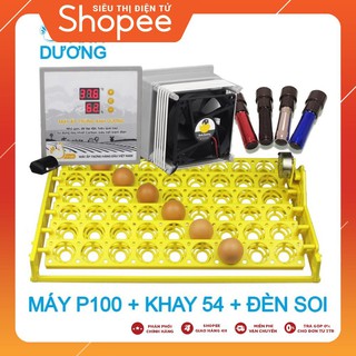 Máy ấp trứng mini Ánh Dương P100 Khay Tự Động 54 Trứng - Lò ấp trứng gà, trứng vịt - Lắp vào thùng xốp, kèm đèn soi