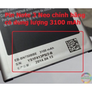 Pin samsung galaxy note 3 neo / 7505, dung lượng 3100mah