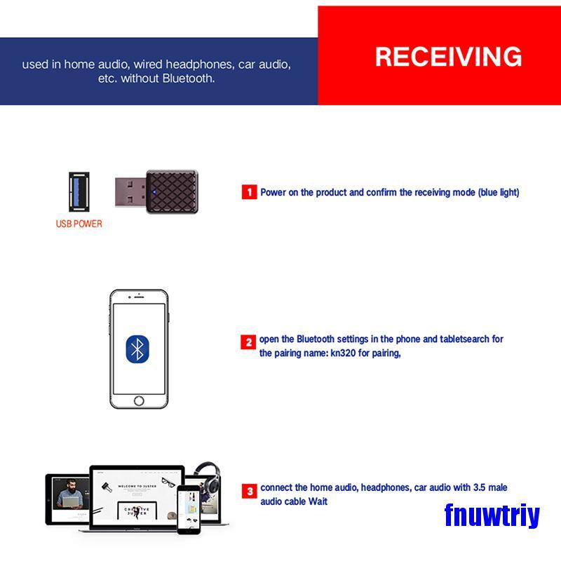 Usb Bluetooth 5.0 Nhận Tín Hiệu Âm Thanh Cho Loa Tv / Pc