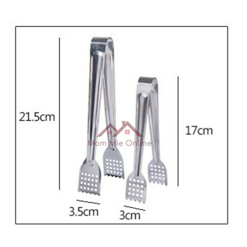 Kẹp gắp thức ăn, kẹp gắp đá bằng inox dài 17cm, 24cm- Nhiều mẫu