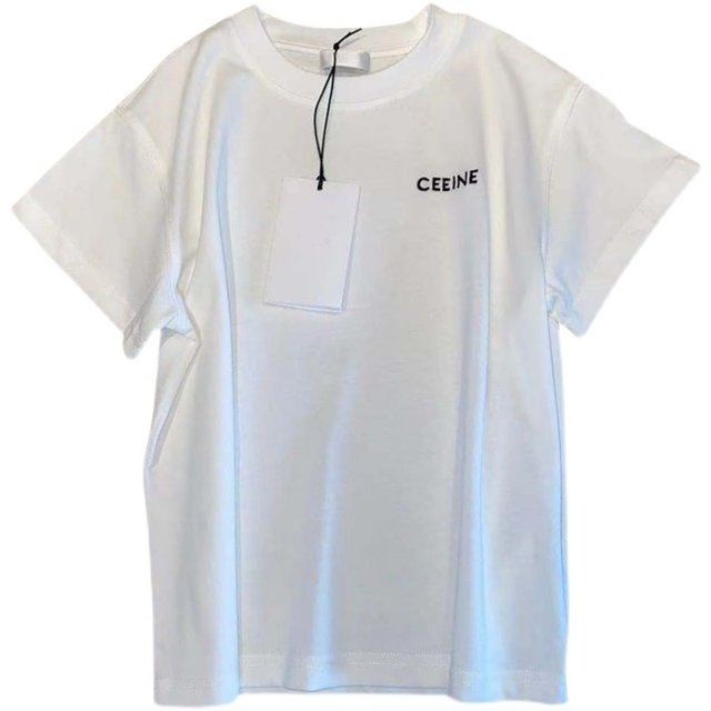 Celin Áo Thun Cotton Tay Ngắn Màu Trơn In Chữ Phong Cách Đường Phố Mới Cho Nam Và Nữ S-5XL