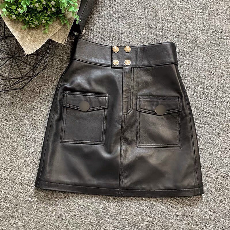 Chân váy da dáng chữ A thiết kế đơn giản hợp thời trang nữ tính 🔥By steven.factory | BigBuy360 - bigbuy360.vn