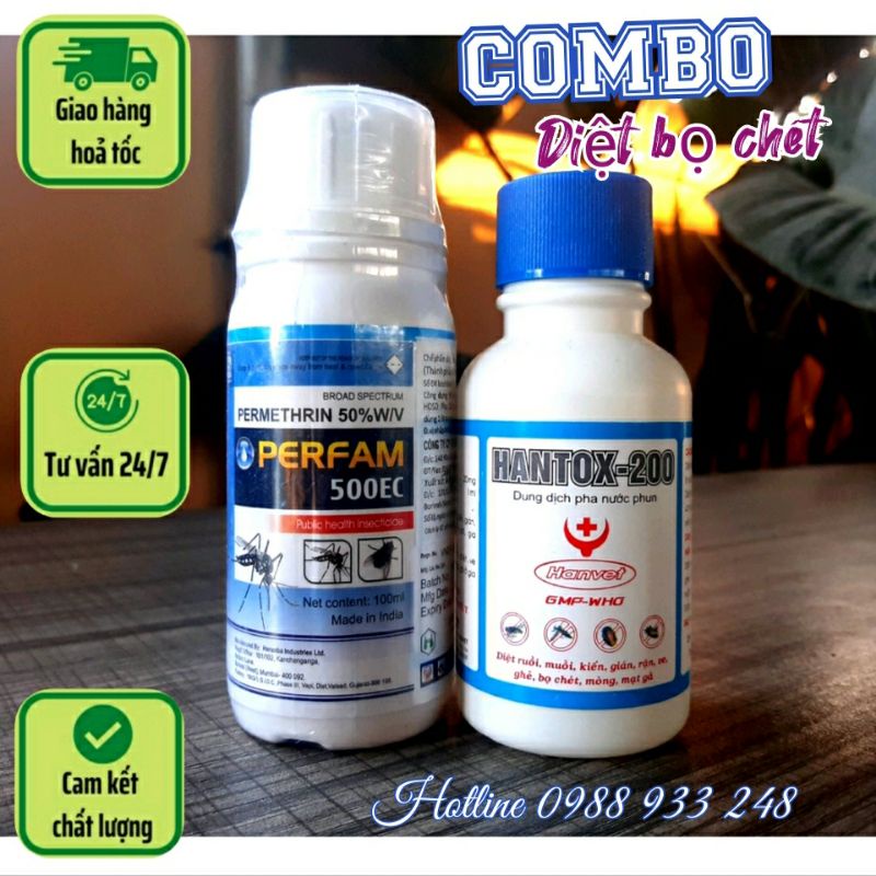 Combo 2 chai diệt sạch bọ chét PERFAM 500EC+ HANTOX 200