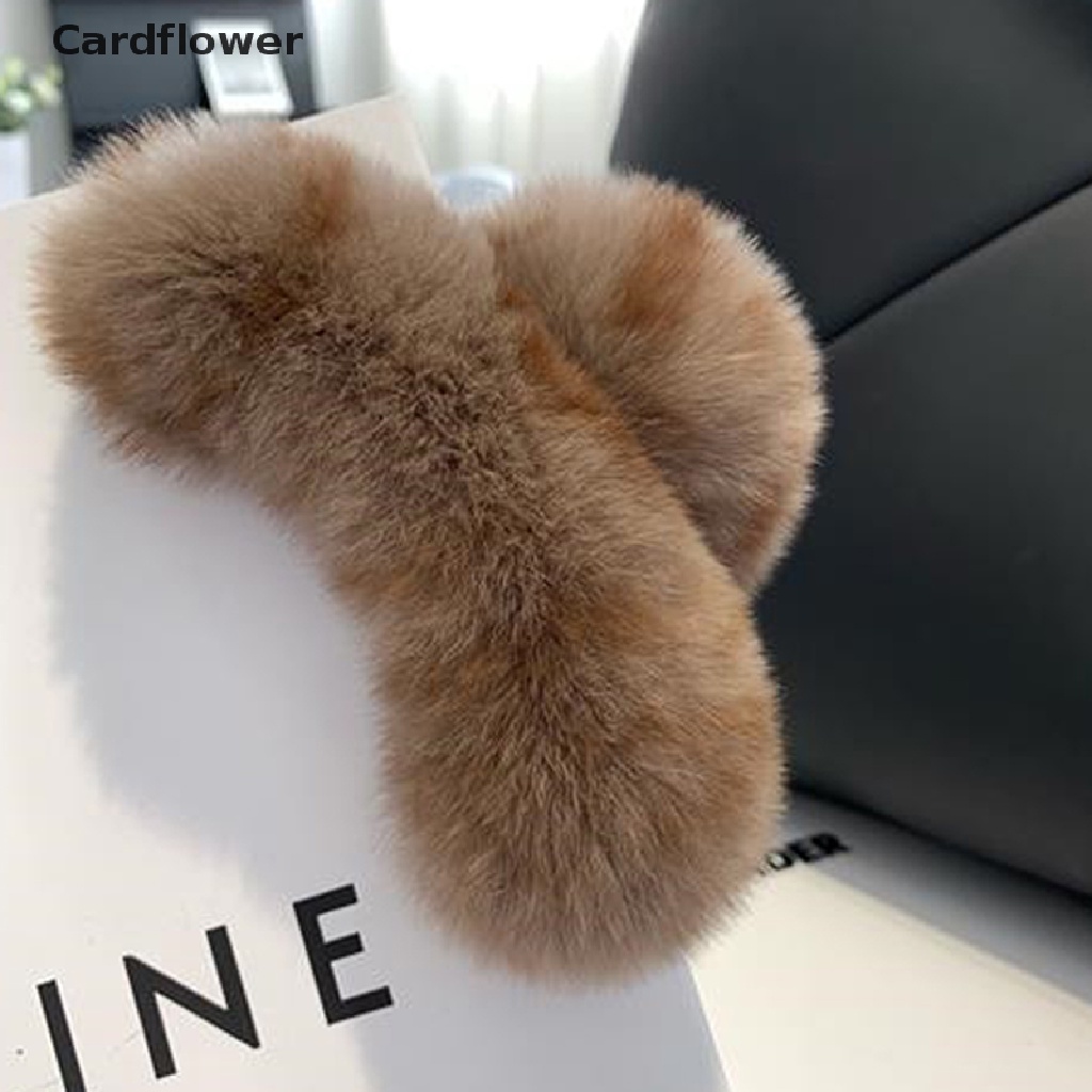 &lt; Cardflower &gt; Kẹp Tóc Càng Cua Cỡ Lớn Đính Lông Thỏ Cho Nữ Giảm Giá