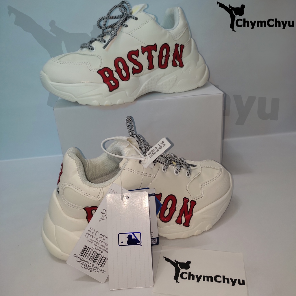 Giày MLB Boston Cao Cấp Nam, Nữ Sneaker Thể Thao Màu Trắng