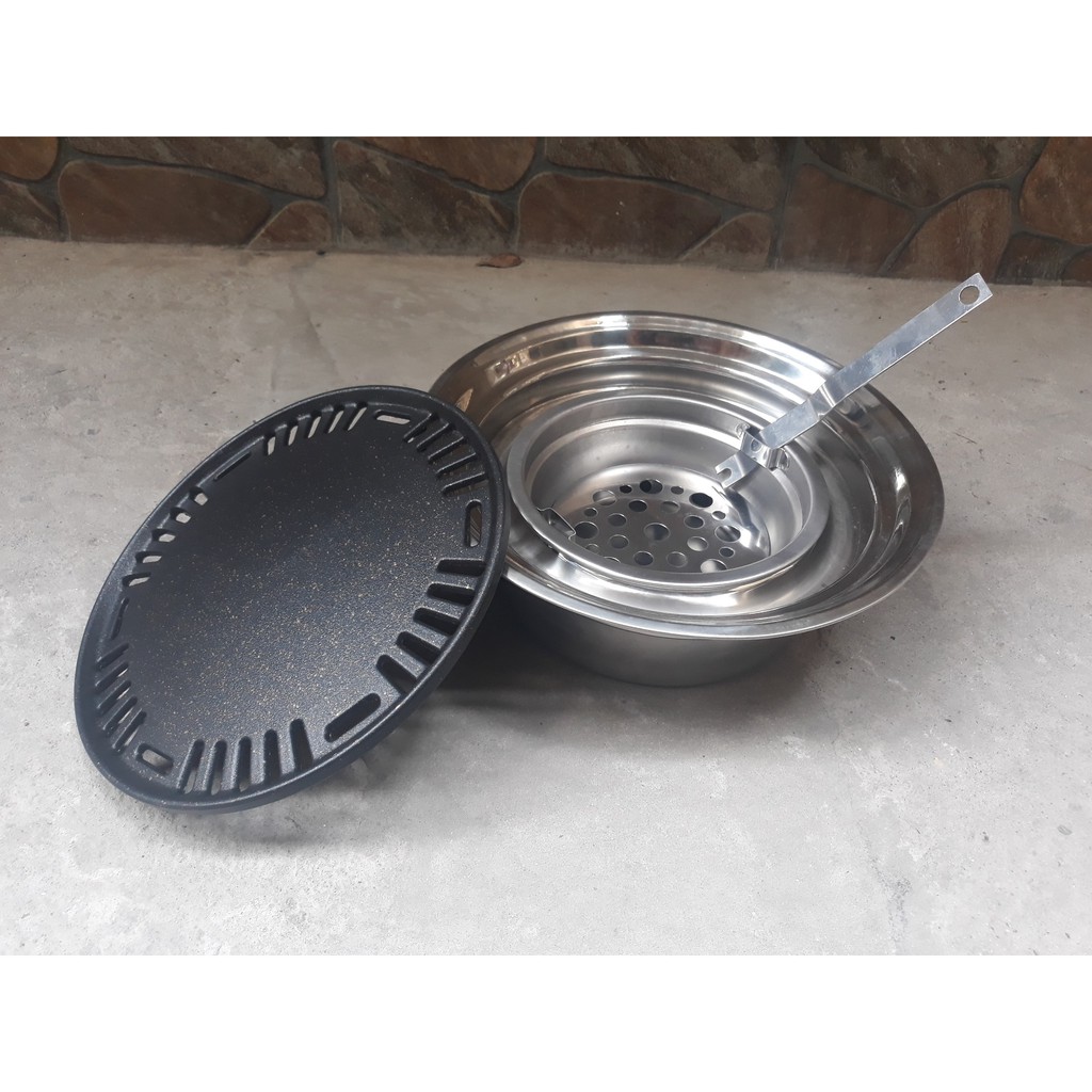 Bếp nướng âm bàn inox kèm vỉ gang chống dính giá siêu rẻ
