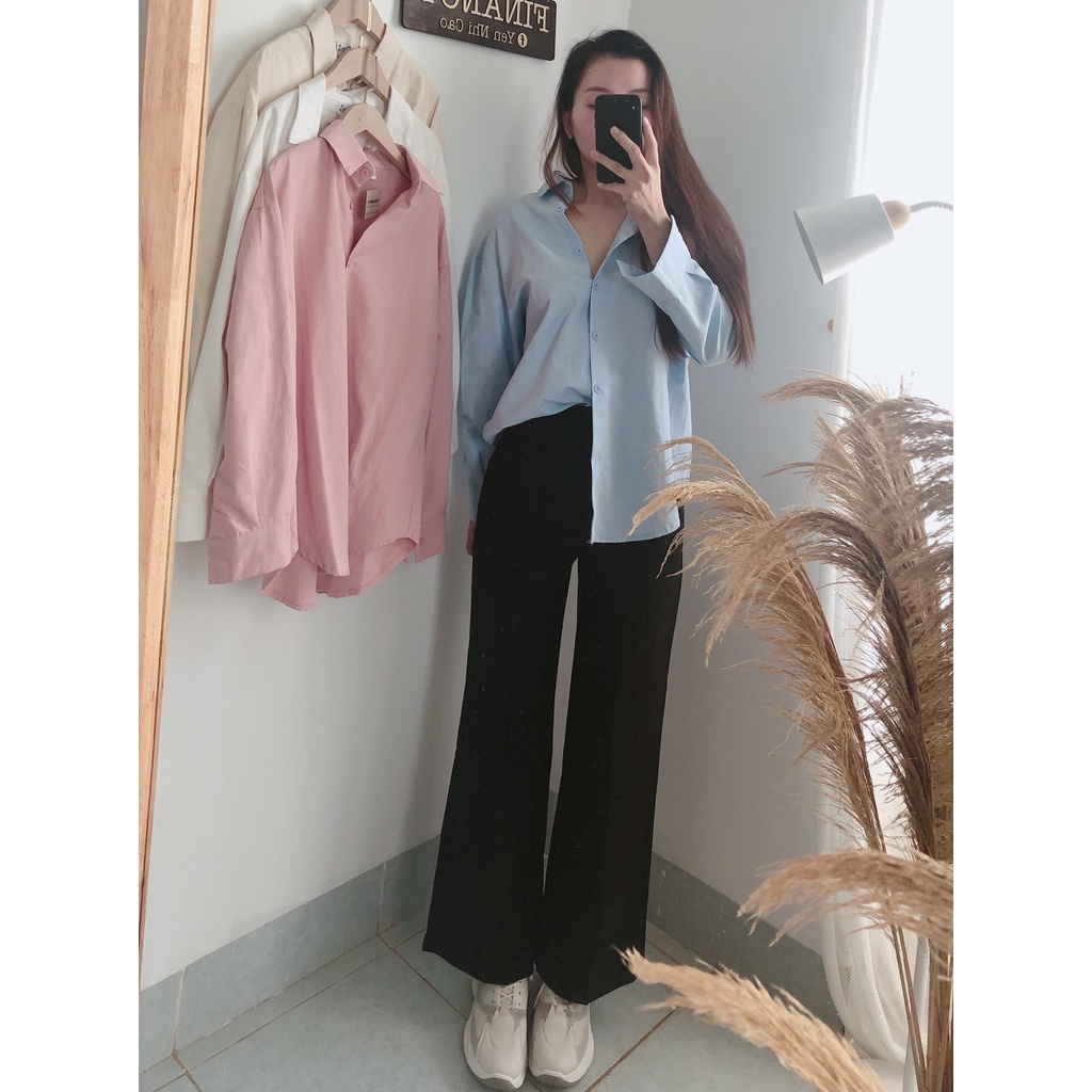 Quần ống loe nữ lưng cao ⚡ CAO CẤP ⚡ chất vải tuyết mưa mềm mịn, co giãn nhẹ - Q05