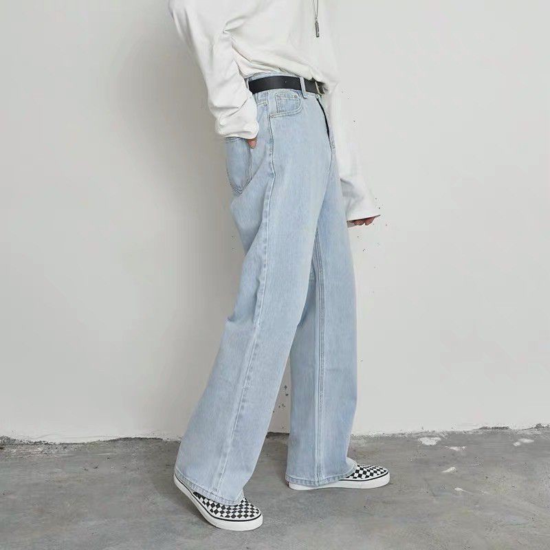 Quần jean nam ống rộng trơn xuông