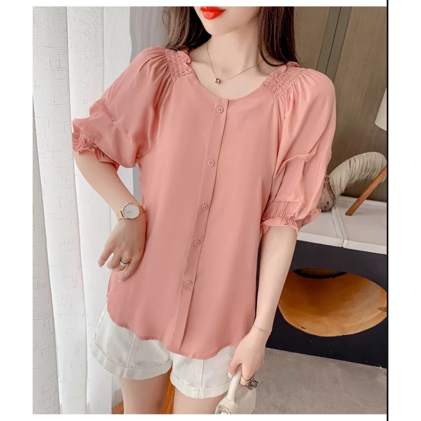 Áo Kiểu Tay Peplum Cách Điệu Phong cách Hàn Quốc