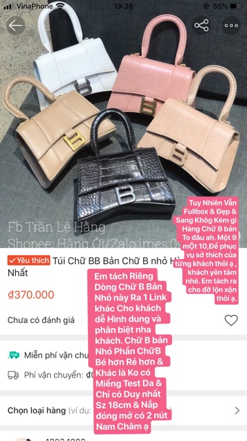 Túi Chữ BB To loại Đẹp kèm hộp