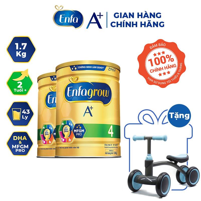 [Tặng Xe Cân Bằng] Combo 2 Lon Sữa Bột Enfagrow A+ 4 1.7kg (2 Tuổi +)