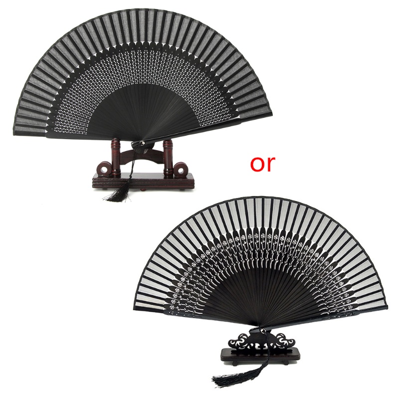 Quạt Xếp Cầm Tay Bằng Gỗ Tre Và Lụa Tre Khắc Họa Tiết Tinh Tế Cho Sự Kiện