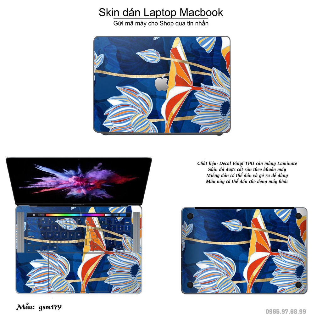 Skin dán Macbook mẫu sơn mài (đã cắt sẵn, inbox mã máy cho shop)