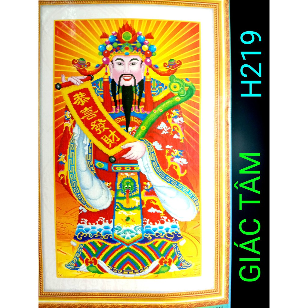 Tranh đá THẦN TÀI - 55x91cm - H219 - NGỌC NHƯ Ý CHỮ - tranh đá chưa làm - chưa gắn đá - chưa đính đá