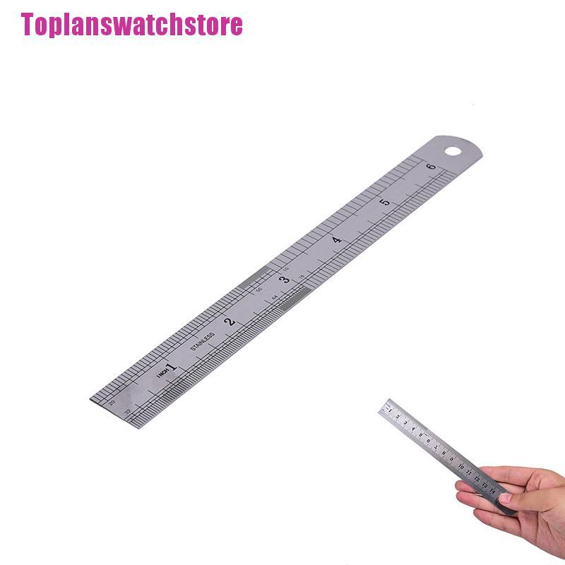 1 Thước Đo Hai Mặt 15cm Bằng Kim Loại