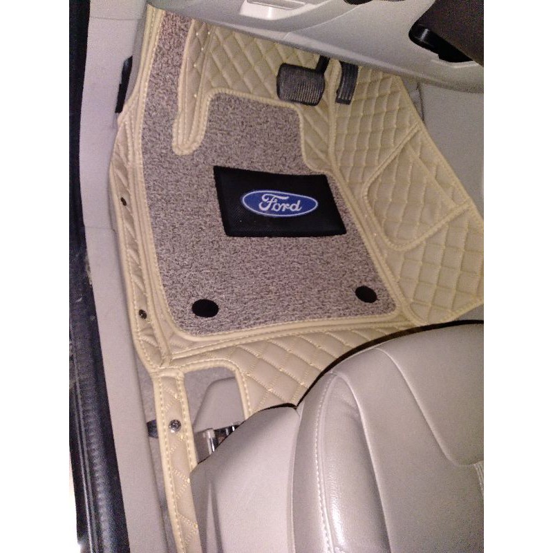 Thảm sàn, lót sàn xe Ford Focus da 6D cao cấp- Không mùi hôi, không thấm nước, chống xước, ôm kín sàn xe
