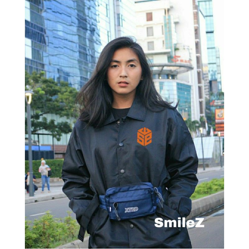 Áo Khoác SWE Cam Jacket Unisex Nam Nữ Form Rộng Cổ Bẻ Dù 2 Lớp Jacket SmileZ